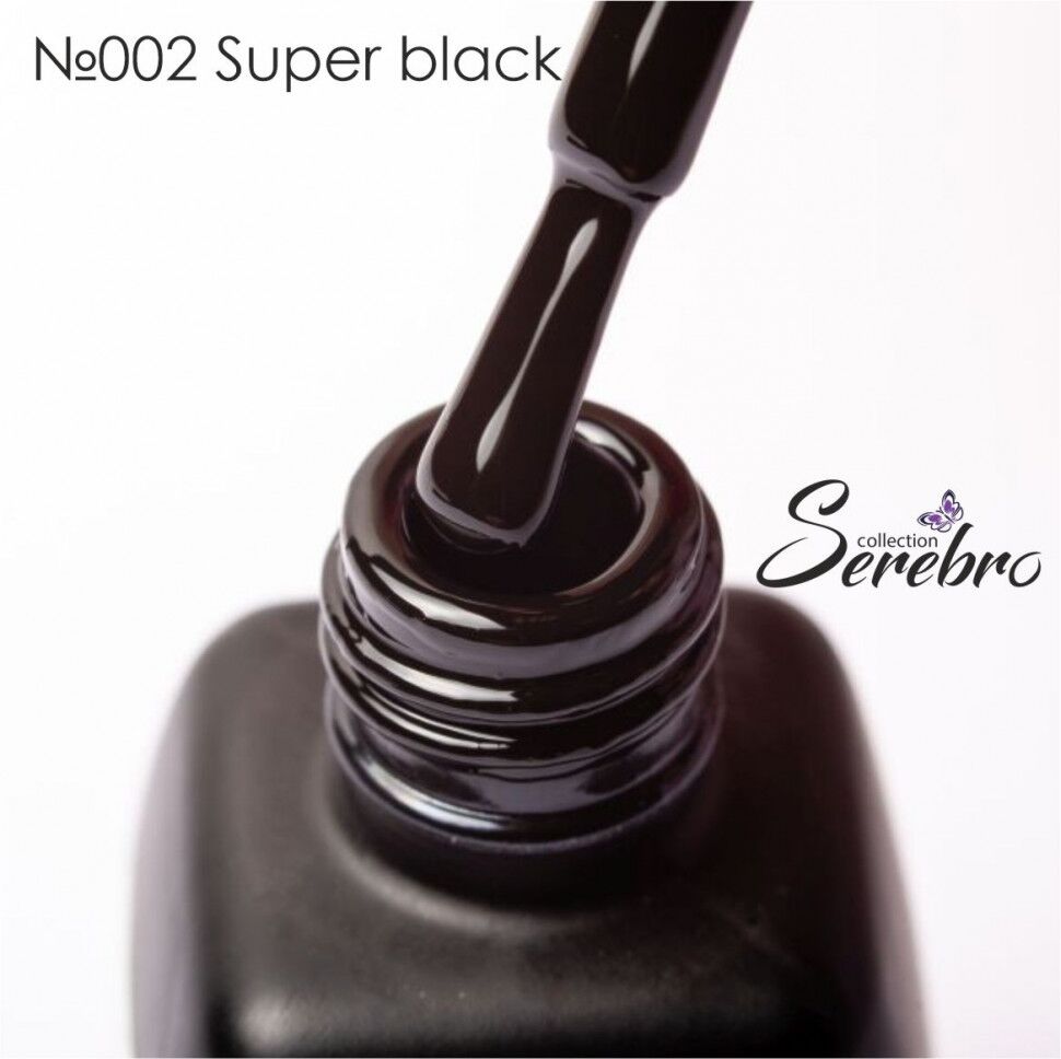 Гель-лак "Serebro" №00 Super black, 11 мл
